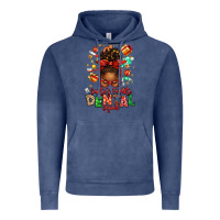 Vintage Denim Santa's Favorite Dental Squad Afro Messy Bun Vintage Hoodie - texasbilliewilder
