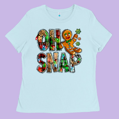 Oh Snap Christmas Ladies Tee Designed By Nancycooperartshop