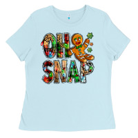 Baby Blue Oh snap Christmas Ladies Tee - NancyCooperArtShop