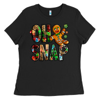 Black Oh snap Christmas Ladies Tee - NancyCooperArtShop