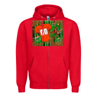 Red american football uniform mouse pad Zipper Hoodie - BundleAndBundleShop