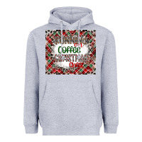 Heather Grey Running on Coffee And Christmas Heavyweight Hoodie - CowhideDigitalArt