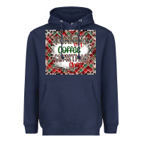 Navy Running on Coffee And Christmas Heavyweight Hoodie - CowhideDigitalArt