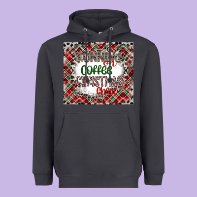 Running On Coffee And Christmas Heavyweight Hoodie Designed By Cowhidedigitalart
