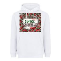 White Running on Coffee And Christmas Heavyweight Hoodie - CowhideDigitalArt