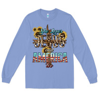 Colony Blue She loves Jesus and America too sunflower Long Sleeve Tee - HowdyJamesFarm