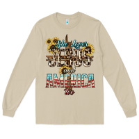 Mushroom She loves Jesus and America too sunflower Long Sleeve Tee - HowdyJamesFarm