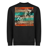 Black Leopard Cowhide Pattern Heavyweight Sweatshirt - CowCowDesign