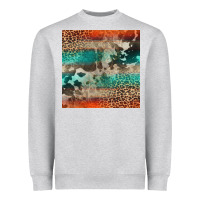 Heather Grey Leopard Cowhide Pattern Heavyweight Sweatshirt - CowCowDesign