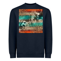 Navy Leopard Cowhide Pattern Heavyweight Sweatshirt - CowCowDesign