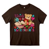 Chocolate Brown i teach sweethearts Heavy Core Tee - NancyCooperArtShop
