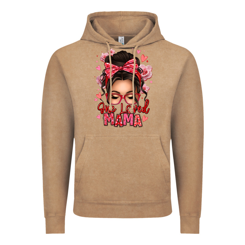 One Loved Mama Messy Bun Vintage Hoodie by texasbilliewilder | Teevron
