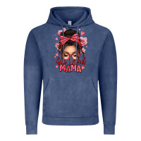 Vintage Denim one loved mama messy bun Vintage Hoodie - texasbilliewilder