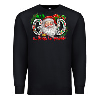 Black with god all things are possible santa Premium Sweatshirt - CowhideDigitalArt