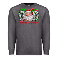 Charcoal Heather with god all things are possible santa Premium Sweatshirt - CowhideDigitalArt