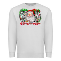 Dove Grey with god all things are possible santa Premium Sweatshirt - CowhideDigitalArt