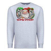 Heather Grey with god all things are possible santa Premium Sweatshirt - CowhideDigitalArt