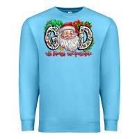 Ocean Blue with god all things are possible santa Premium Sweatshirt - CowhideDigitalArt