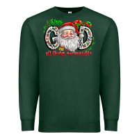 Sports Green with god all things are possible santa Premium Sweatshirt - CowhideDigitalArt