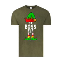 Vintage Olive Boss Elf Matching Family Christmas Vintage Tee - lanVoArt