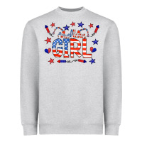 Heather Grey all american girl doodle letters Heavyweight Sweatshirt - CowCowDesign