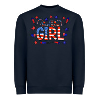 Navy all american girl doodle letters Heavyweight Sweatshirt - CowCowDesign
