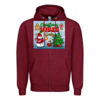 Burgundy christmas vibes only tumbler Zipper Hoodie - BundleAndBundleShop