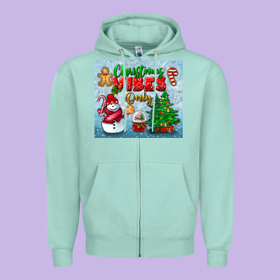 Christmas Vibes Only Tumbler Zipper Hoodie Designed By Bundleandbundleshop