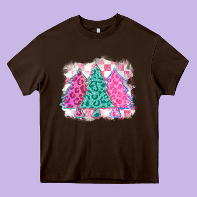 Christmas Leopard Trees Heavy Core Tee Designed By Maliassmallbusiness
