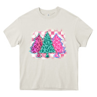 Cream christmas leopard trees Heavy Core Tee - MaliasSmallBusiness