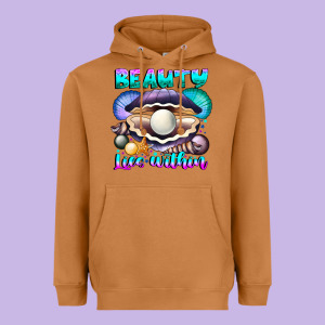 Beauty Lies Within Heavyweight Hoodie Designed By Cowhidedigitalart