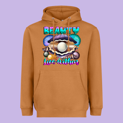 Beauty Lies Within Heavyweight Hoodie Designed By Cowhidedigitalart