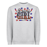 Heather Grey All American Girl Heavyweight Sweatshirt - CowCowDesign