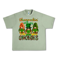 Oil Green shamrockin with my gnomies Urban Heavy Tee - NancyCooperArtShop