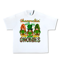 White shamrockin with my gnomies Urban Heavy Tee - NancyCooperArtShop