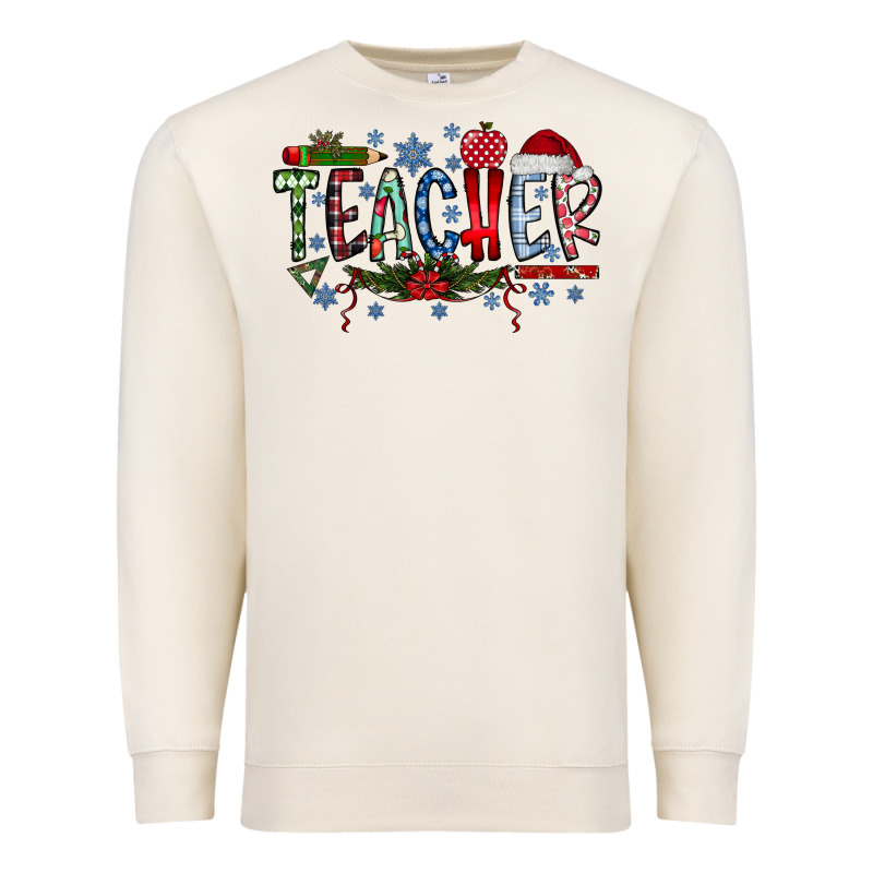 Teacher Christmas Premium Sweatshirt by CowhideDigitalArt | Teevron