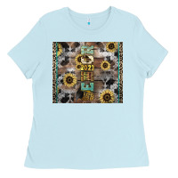 Baby Blue Senior 2023 western Ladies Tee - NancyCooperArtShop