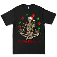 Black Merry Christmas skeleton Premium Tee - NancyCooperArtShop