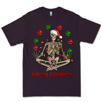 Plum Merry Christmas skeleton Premium Tee - NancyCooperArtShop