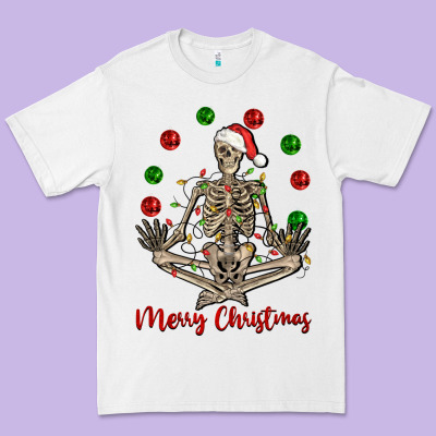 Merry Christmas Skeleton Premium Tee Designed By Nancycooperartshop