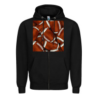 Black american football seamless pattern Zipper Hoodie - BundleAndBundleShop