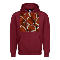 Burgundy american football seamless pattern Zipper Hoodie - BundleAndBundleShop