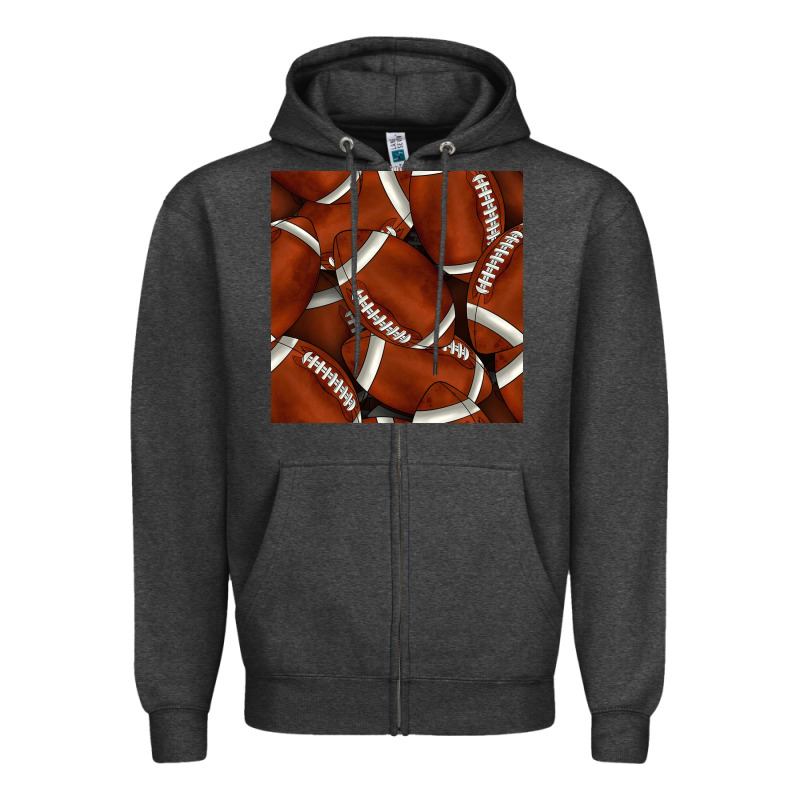 American Football Seamless Pattern Zipper Hoodie by BundleAndBundleShop | Teevron