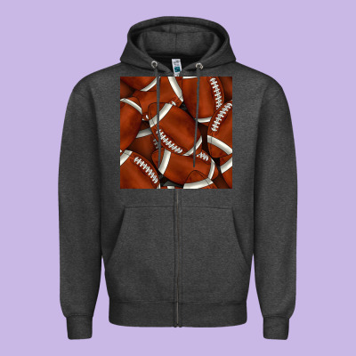 American Football Seamless Pattern Zipper Hoodie Designed By Bundleandbundleshop