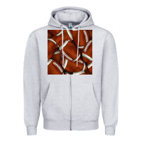 Heather Grey american football seamless pattern Zipper Hoodie - BundleAndBundleShop