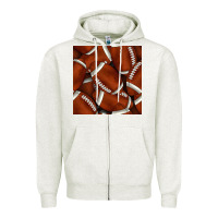 Oatmeal Heather american football seamless pattern Zipper Hoodie - BundleAndBundleShop
