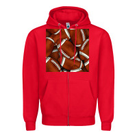 Red american football seamless pattern Zipper Hoodie - BundleAndBundleShop