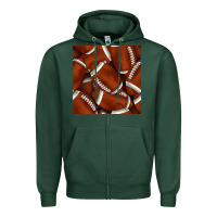Sports Green american football seamless pattern Zipper Hoodie - BundleAndBundleShop