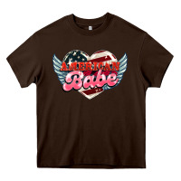 Chocolate Brown American babe Heavy Core Tee - NancyCooperArtShop