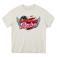 Cream American babe Heavy Core Tee - NancyCooperArtShop